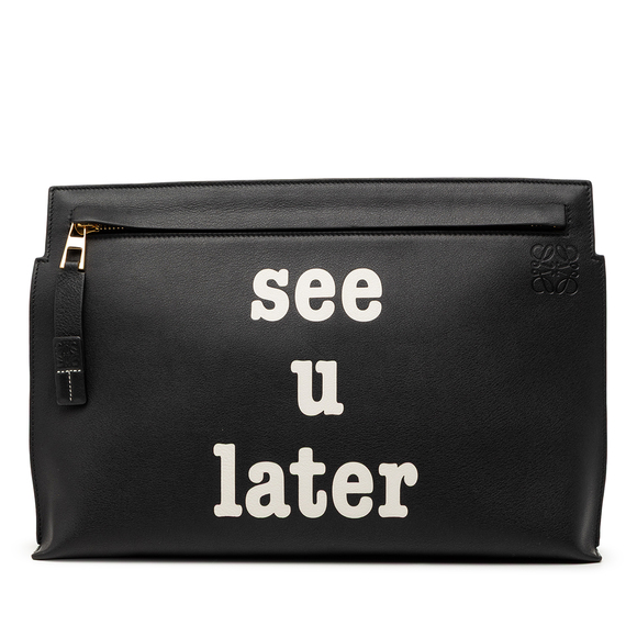 LOEWE Handbags - Pre-Loved LOEWE Calfskin Anagram See U Later T Pouch